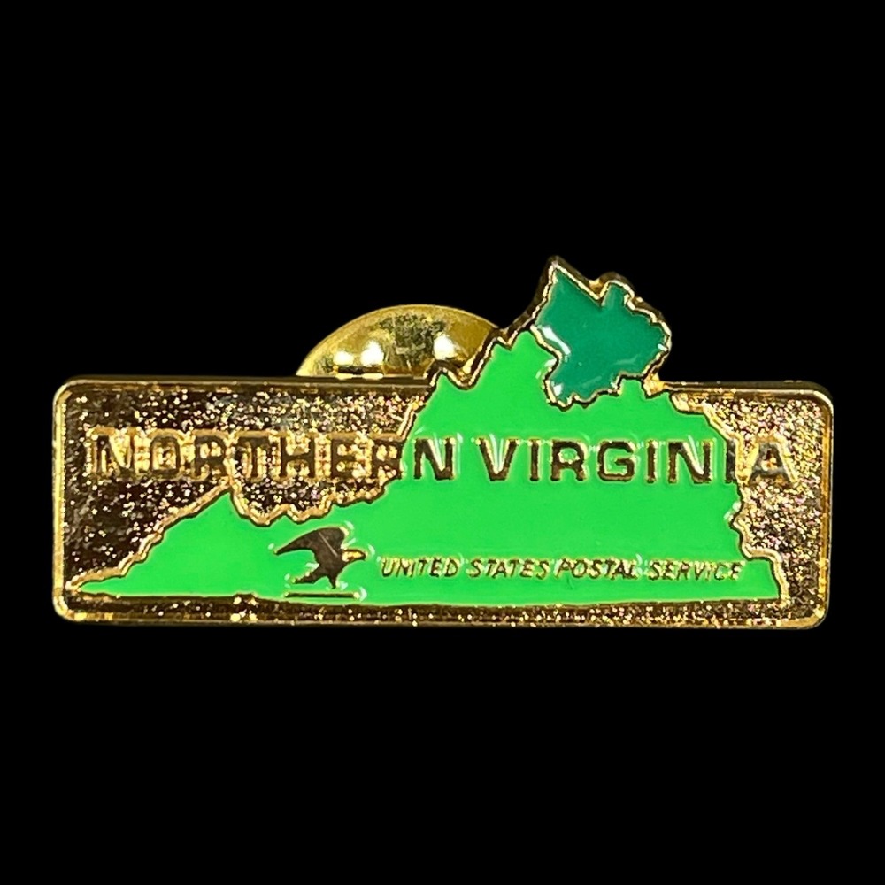 USPS Northern Virginia Pin Green United States Postal Service Enamel Vintage